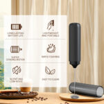 USB Rechargeable Handheld Milk Frother Stainless Steel Mini Electric Mixer For Coffee Tea Baking - Image 5