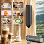 USB Rechargeable Handheld Milk Frother Stainless Steel Mini Electric Mixer For Coffee Tea Baking - Image 3